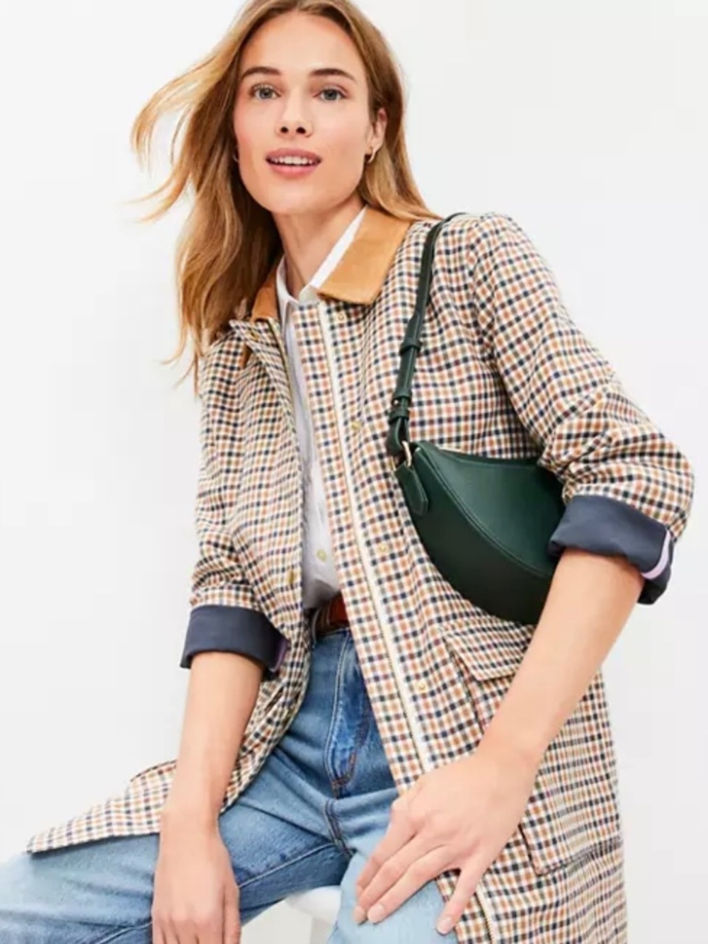 J. Crew Long Plaid Jacket